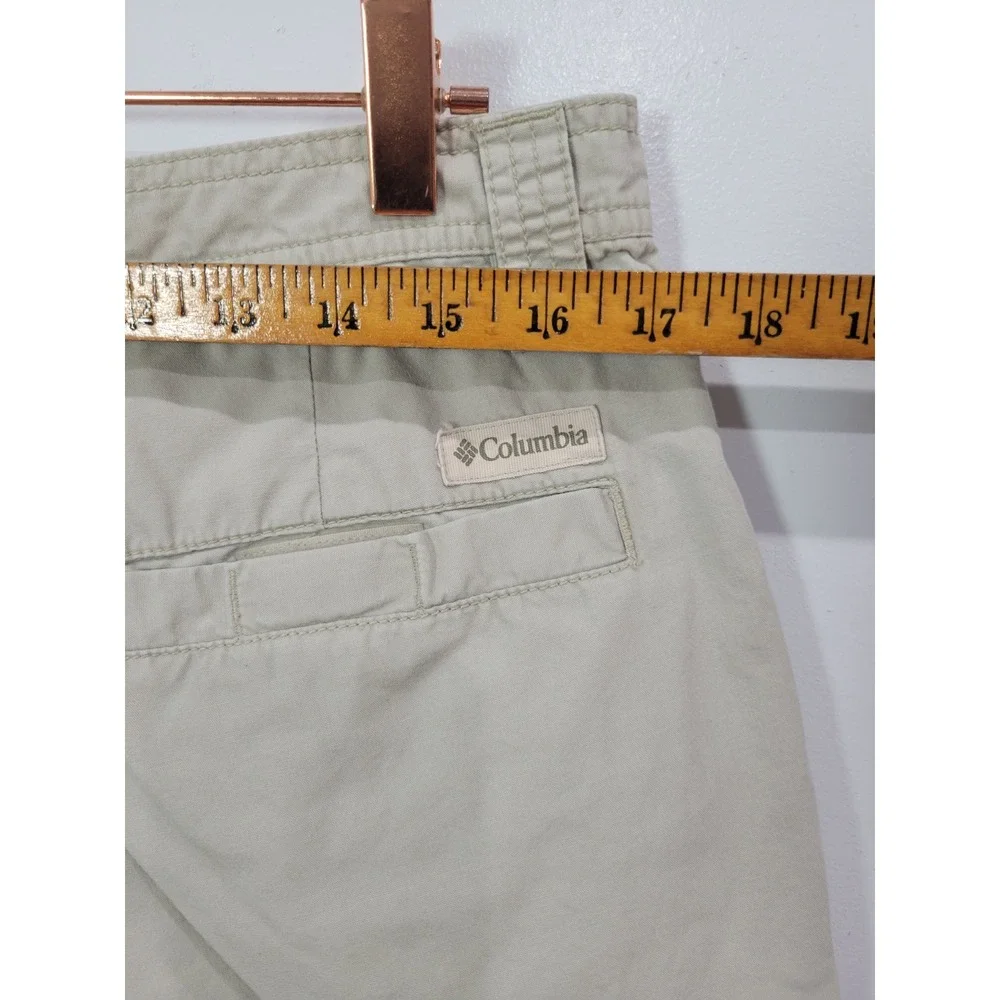 Columbia‎ Mens Tan Khaki Cotton Canvas Cargo Shorts Sz 34 Outdoor Hiking Utility